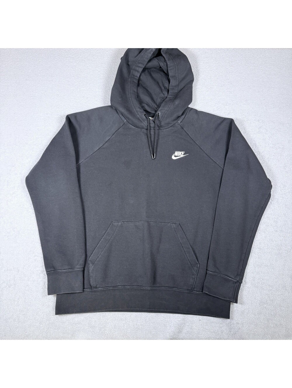 Nike Hoodie Womens Med Black Sportswear Club Fleece Hooded Pullover Sweatshirt